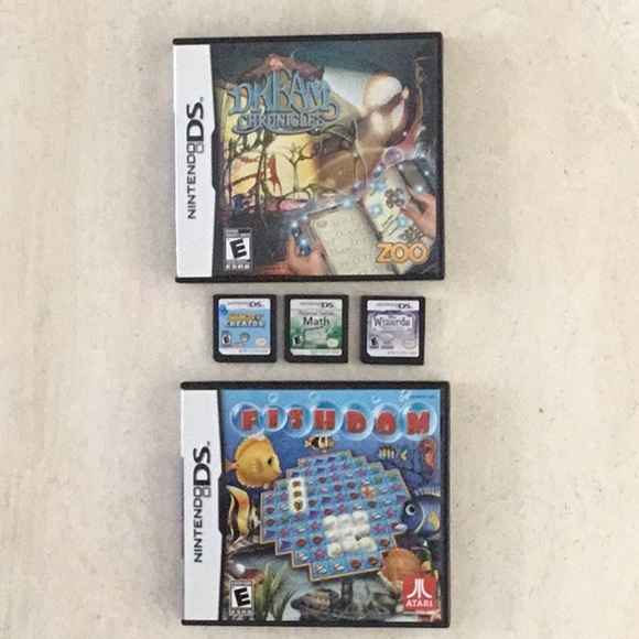 DS Games 5 Math Wizards Fishdom Dream Chronicles Sim City Nintendo DS Game Kids - Picture 1 of 16